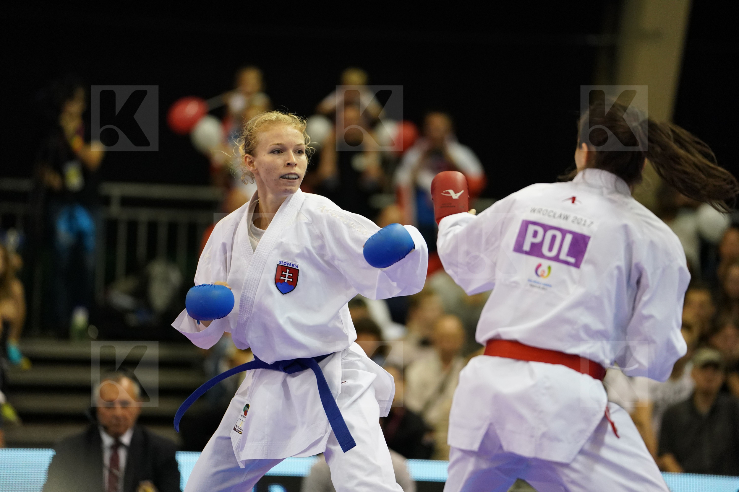 bronze match Female Kumite -61kg Gradowska Justyna Poland Slovakia Suchankova Ingrida